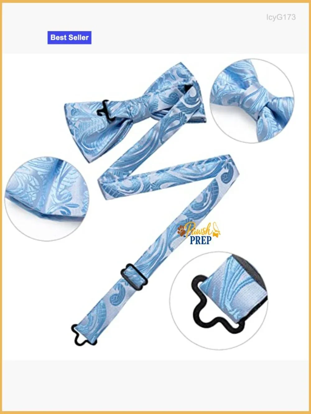 Pre-Tied Bow Tie Set with Pocket Square & Cufflinks - Silk Polyester Blend